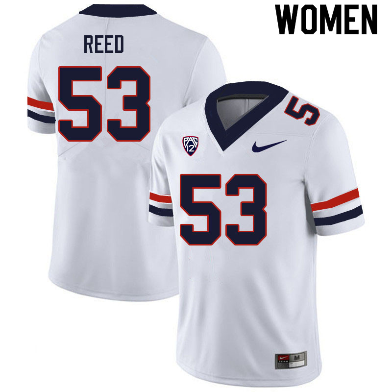 Women #53 Malik Reed Arizona Wildcats College Football Jerseys Sale-White - Click Image to Close